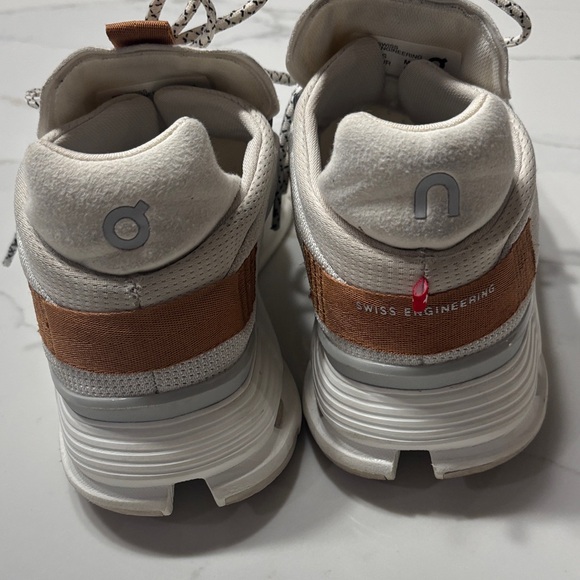 On Running Women's White and Tan Sneakers - Picture 6 of 16